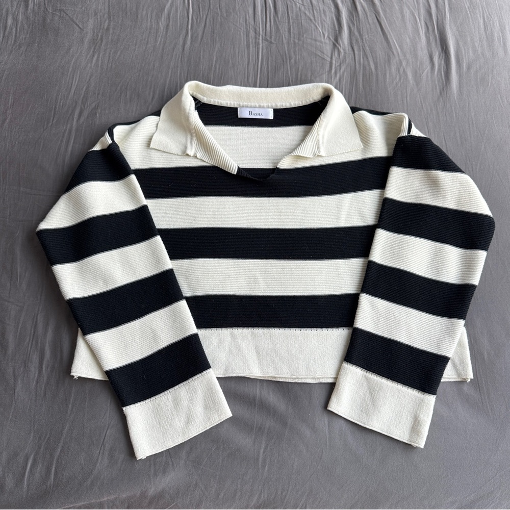 Elegant Striped V-Neck Sweater by Reiss
